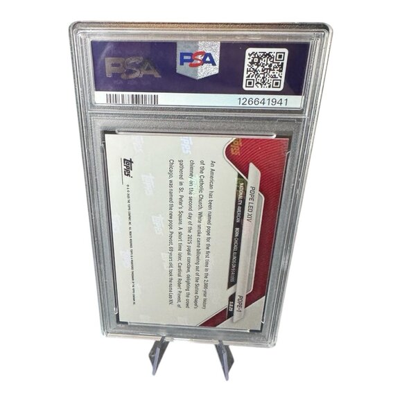 2025 TOPPS NOW #POPE1 POPE LEO XIV PSA 10  CATHOLIC PRIEST - Picture 2 of 2